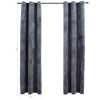 Blackout Curtains with Rings 2 pcs Anthracite 37"x 63" Velvet