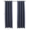 Blackout Curtains with Rings 2 pcs Anthracite 54"x 84" Fabric