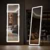 Floor Standing 3 Color Mirror w/ LED Lights and Stand, 64"x21"