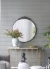 Black Round Mirror, with Metal Frame, Wall Mounted, 36" x 39"