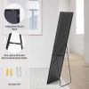 Black Rectangular Standing Mirror, Aluminum Frame,16''x59''