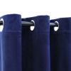 Blackout Curtains with Rings 2 pcs Navy Blue 37"x 63" Velvet