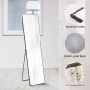 Black Rectangular Standing Mirror, Aluminum Frame,16''x59''