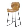 Brown, Leather Bar Counter Chair w/ High-Density Sponge, 2