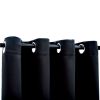 Blackout Curtains with Rings 2 pcs Black 54"x 95" Fabric