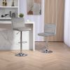 Gray COOLMORE Bar Stools with Back & Footrest  2 pc/set