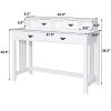 White Home Office Writing Desk with 4 Drawer Study Table