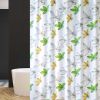 Yellow Green Flower PEVA  Waterproof Shower Curtain 71x71in