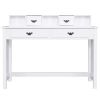 White Home Office Writing Desk with 4 Drawer Study Table