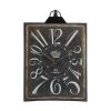 Large Vintage Black Rectangular Wall Clock with White Numeral