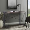 Brown Folding Computer Desk Writing Table, Steel Frame