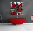 Red Rose Canvas Black and White Flower Painting Wall Art