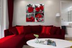 Red Rose Canvas Black and White Flower Painting Wall Art