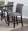 Charcoal Fabric, Nailheads Trim, Counter Height Chairs, Set of 2