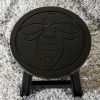 Espresso Queen Bee, Carved Wooden Step Stool 10"H x 11"D