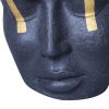 Black with Gold Accent Ceramic Face Sculpture Vase