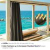 Coffee Outdoor Patio Curtain, W54" x L120"