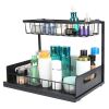 Black 2 Tier Under Sink Pull Out Sliding Basket & Shelf organizer