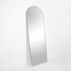 Silver 71x31.5 inch metal arch stand full length mirror