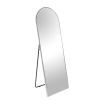 Silver 71x31.5 inch metal arch stand full length mirror