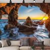 Beach Landscape Nature Cave Tapestry Backdrop ; 51x70