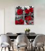 Red Rose Canvas Black and White Flower Painting Wall Art