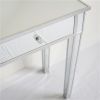 Mirrored Smooth Matte Silver 2-Drawer w/ Faux Crystal Knobs