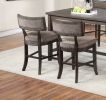 Rustic Espresso Counter Height Dining Chairs wood & Veneer, 2