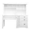 Antiqued White finish, Home Office Computer Desk with Hutch