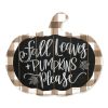 Wood Pumpkin "Fall Leaves & Pumpkins Please" ,Imperfect Dust