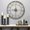 Stratton Home Decor 31.50" Industrial Austin Wall Clock in Gold