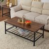 Rustic Brown 3 in 1 Coffee Table with Open Storage