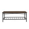 Rustic Brown 3 in 1 Coffee Table with Open Storage