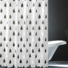 Black White Raindrops PEVA Waterproof Shower Curtain , 71x71