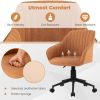 Brown Home Office Chair w/ Curved Backrest,  Armrests