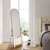 Black Floor Standing Mirror, with Aluminum Alloy Frame,16''x59''