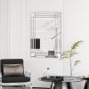 Large Silver Decorative Rectangular Wall Mirror (clear HD mirror)