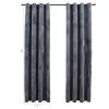 Blackout Curtains with Rings 2 pcs Anthracite 54"x 84" Velvet