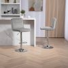 Gray COOLMORE Bar Stools with Back & Footrest  2 pc/set