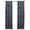 Blackout Curtains with Rings 2 pcs Anthracite 54"x 63" Velvet