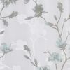 Aqua and Grey Floral Printed Burnout Shower Curtain 72" x 72"