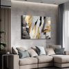 Gold and Silver Framed Canvas Abstract Style Color Painting