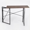 Brown Folding Computer Desk Writing Table, Steel Frame