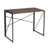 Brown Folding Computer Desk Writing Table, Steel Frame