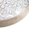 Distressed White Floral Medallion 3-piece Carved Wood Decor