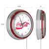 Enjoy Coke White Neon Clock - Two Neon Rings, 14.5"