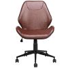 Office Brown Leisure Mid-back PU Upholstered Rolling Chair