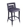 Suede Gray Velvet Barstool with Nailheads, 2 pc, 30" Seat height