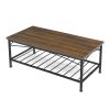 Rustic Brown 3 in 1 Coffee Table with Open Storage