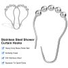 Set of 12 Stainless Steel Rustproof Hooks for Shower curtain rod